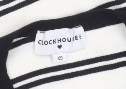 Womens UK Size XS Clockhouse White Cropped Tank