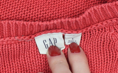 Womens UK Size S Gap Red Pullover Jumper