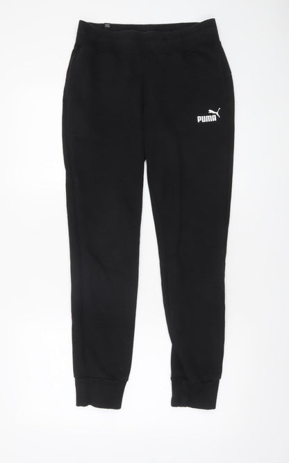 Womens UK Size S PUMA Regular Fit Jogger Black Trousers