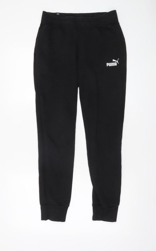 Womens UK Size S PUMA Regular Fit Jogger Black Trousers