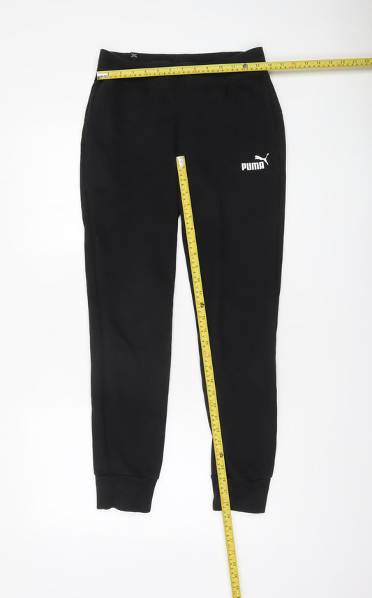 Womens UK Size S PUMA Regular Fit Jogger Black Trousers