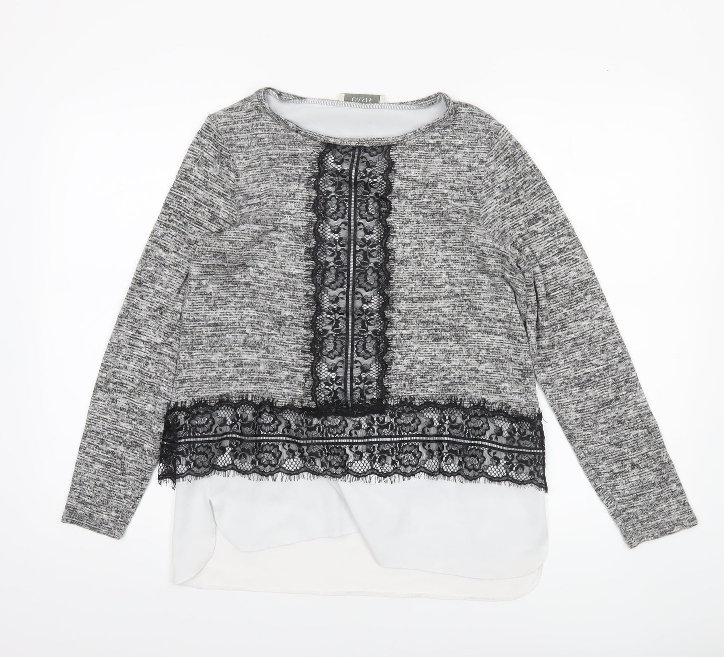 Womens UK Size 10 Oasis Grey Tunic Blouse