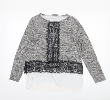 Womens UK Size 10 Oasis Grey Tunic Blouse