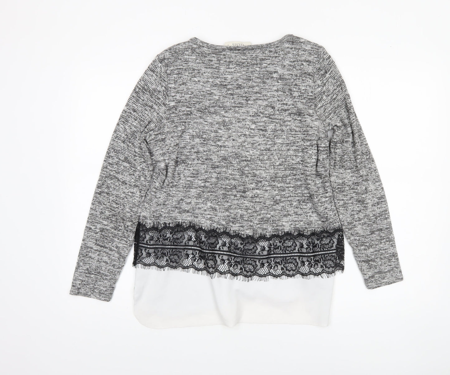 Womens UK Size 10 Oasis Grey Tunic Blouse
