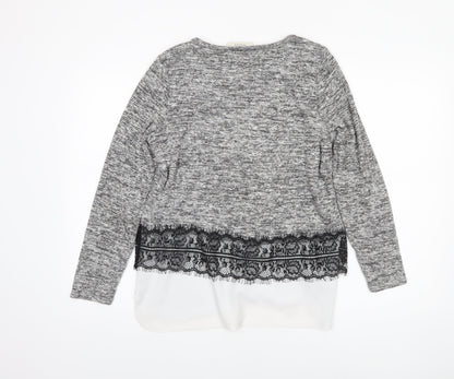 Womens UK Size 10 Oasis Grey Tunic Blouse