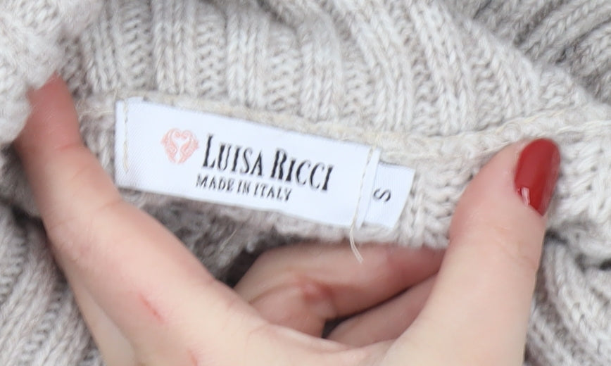 Womens UK Size S Luisa Ricci Beige Pullover Jumper