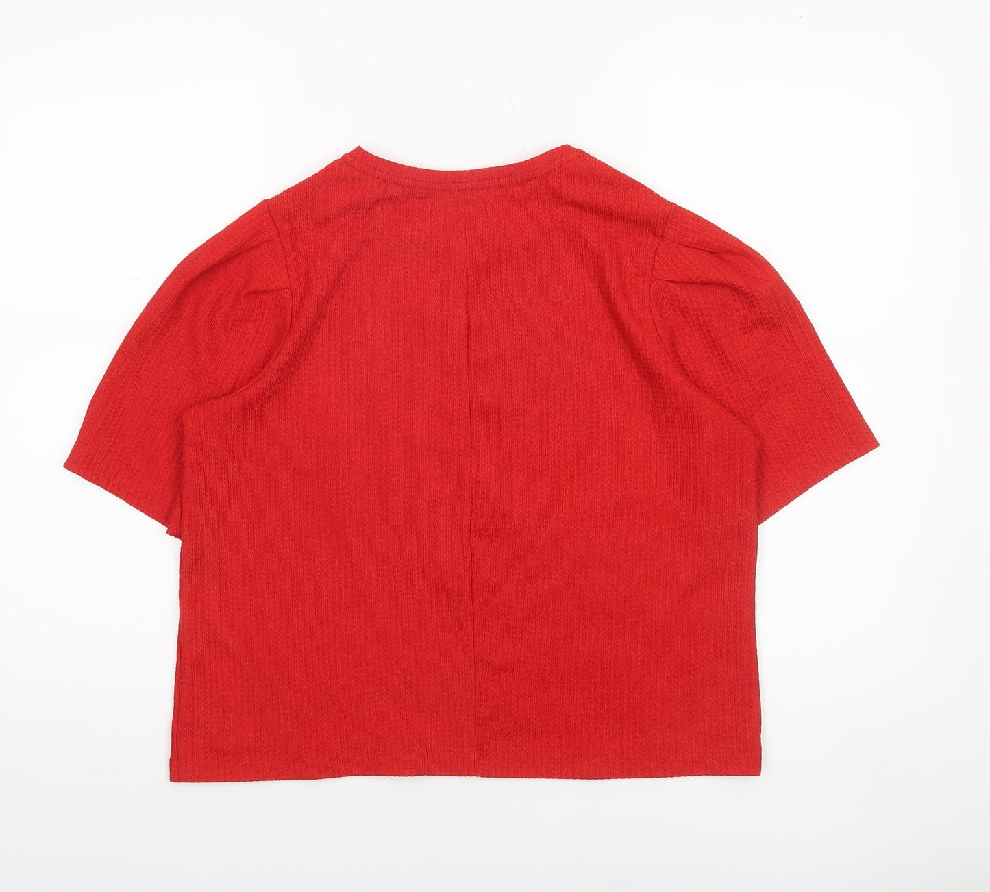 Womens UK Size L Zara Red Basic T-Shirt