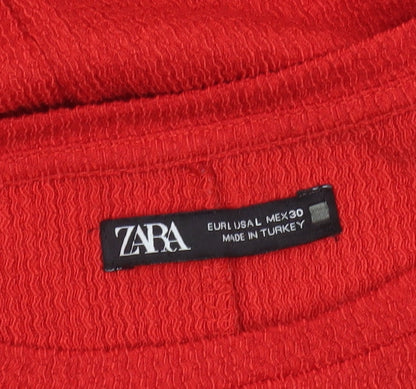 Womens UK Size L Zara Red Basic T-Shirt
