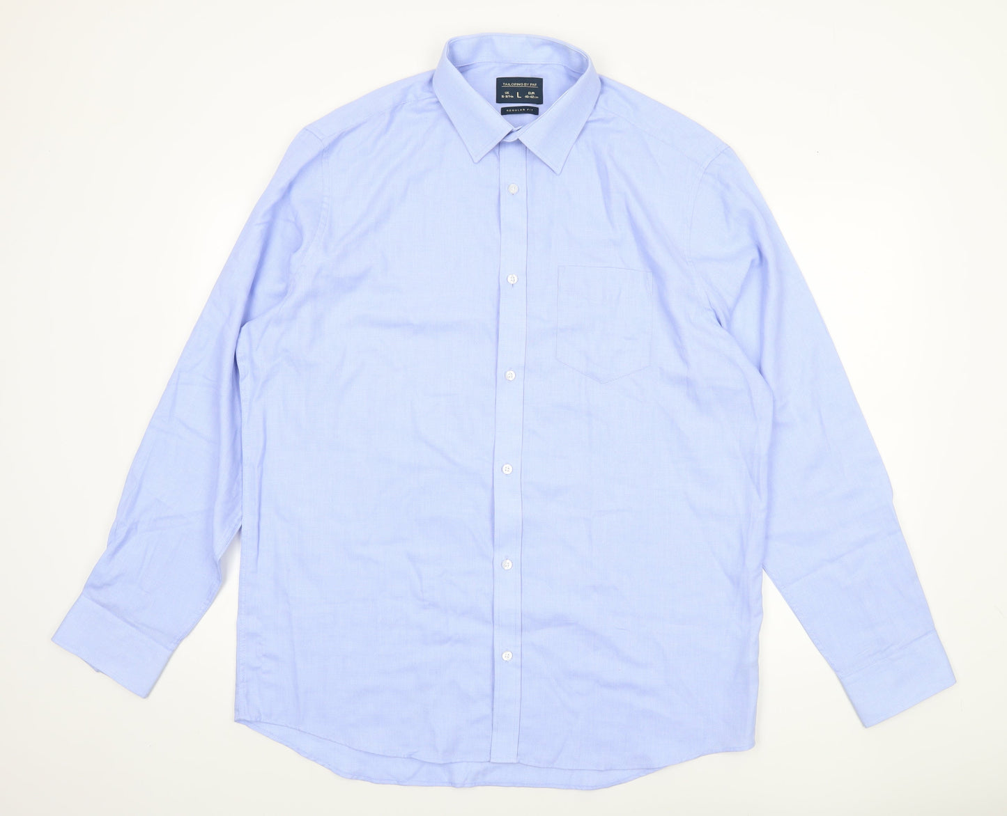 Mens UK Collar Size L F&F Smart Blue  Dress Shirt