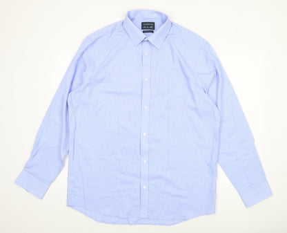 Mens UK Collar Size L F&F Smart Blue  Dress Shirt
