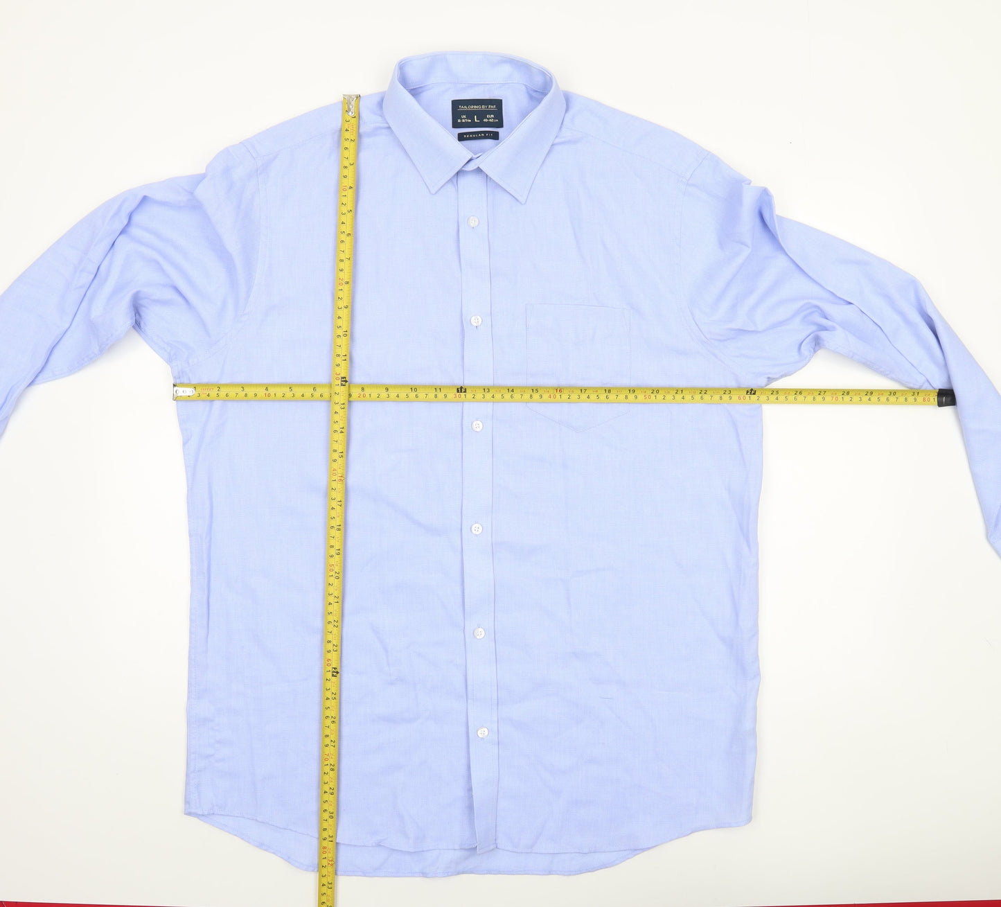 Mens UK Collar Size L F&F Smart Blue  Dress Shirt