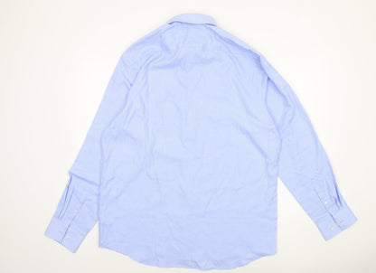 Mens UK Collar Size L F&F Smart Blue  Dress Shirt