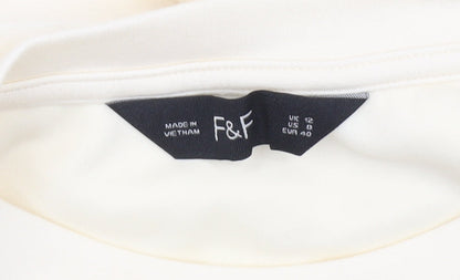 Womens UK Size 12 F&F Ivory Tunic Blouse