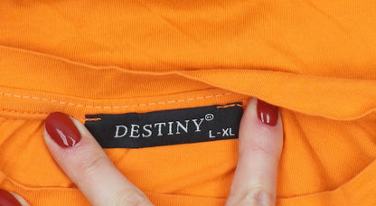 Mens UK Size L Destiny Orange  T-Shirt