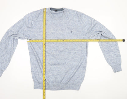 Next Men’s Blue Cotton Blend Crew Neck Jumper Size M