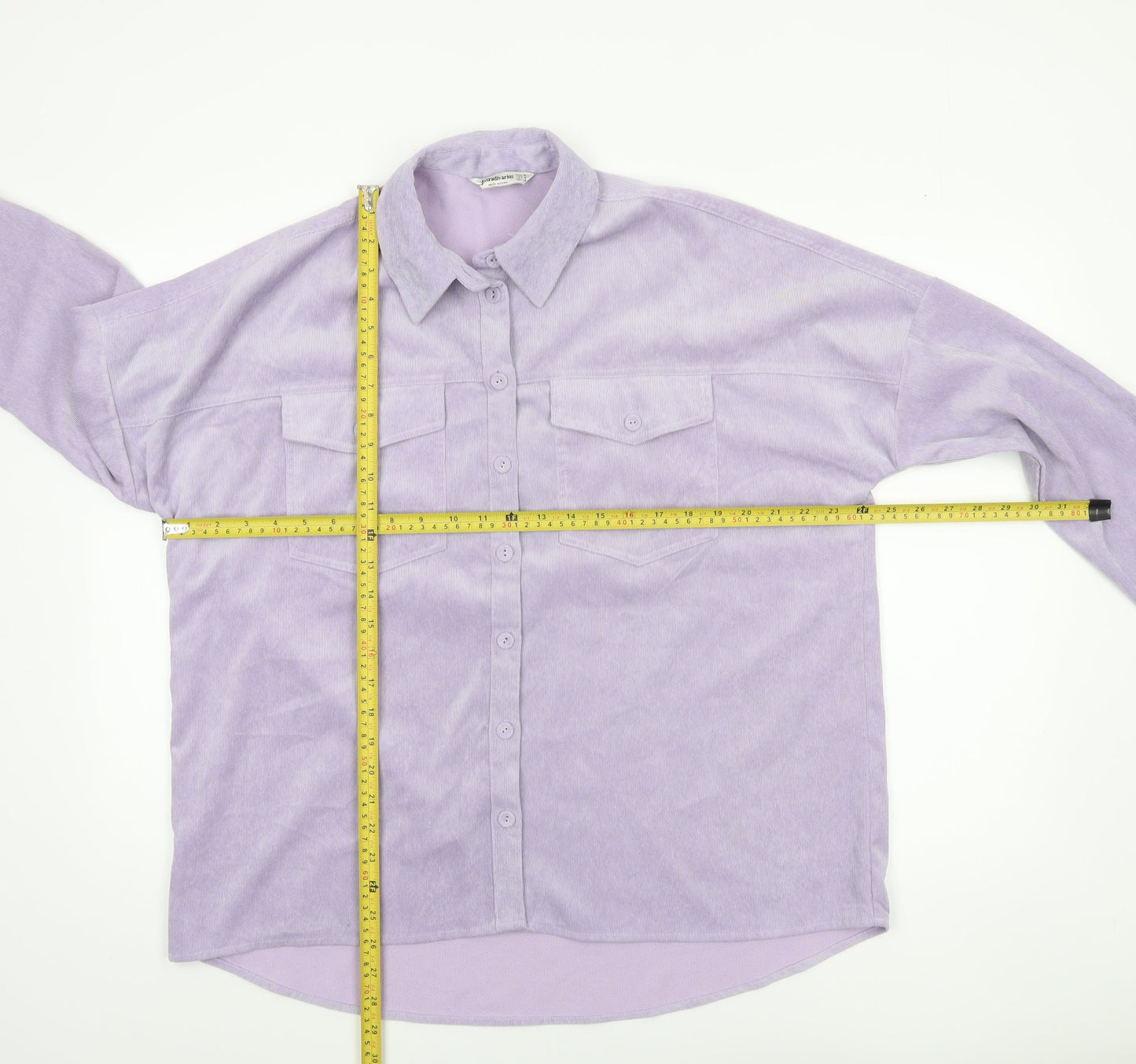Womens UK Size 12 Stradivarius Purple Basic Button-Up