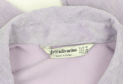 Womens UK Size 12 Stradivarius Purple Basic Button-Up