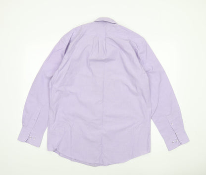 Mens UK Collar Size M Dunnes Stores Smart Purple  Dress Shirt