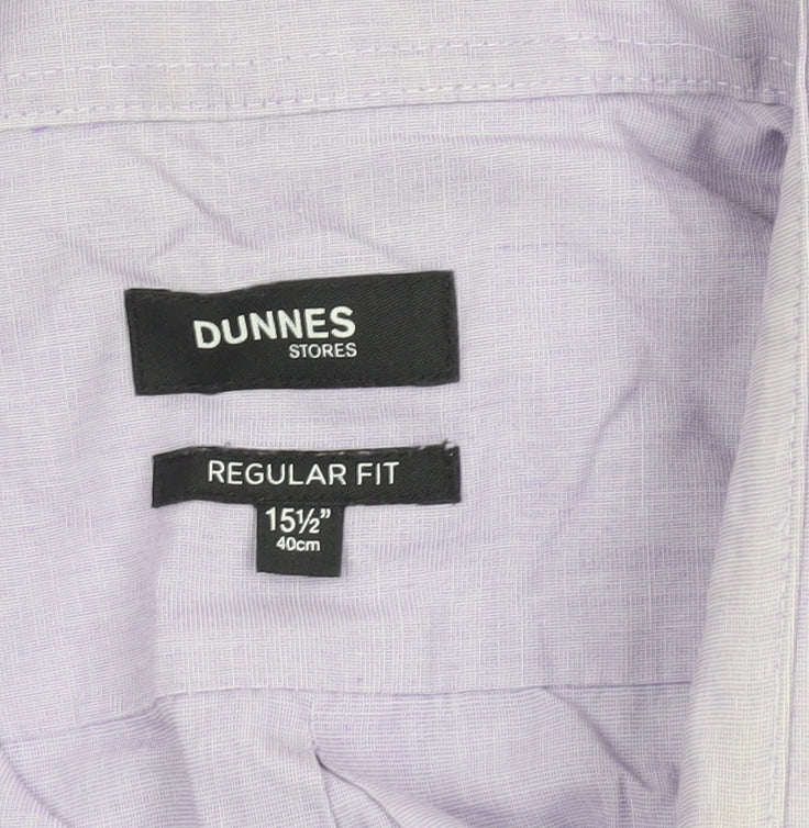 Mens UK Collar Size M Dunnes Stores Smart Purple  Dress Shirt