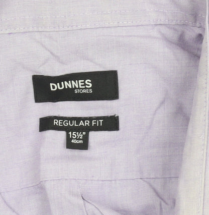 Mens UK Collar Size M Dunnes Stores Smart Purple  Dress Shirt