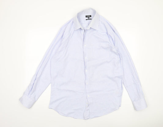 Mens UK Collar Size 15.5 Dunnes Stores Smart Blue  Dress Shirt