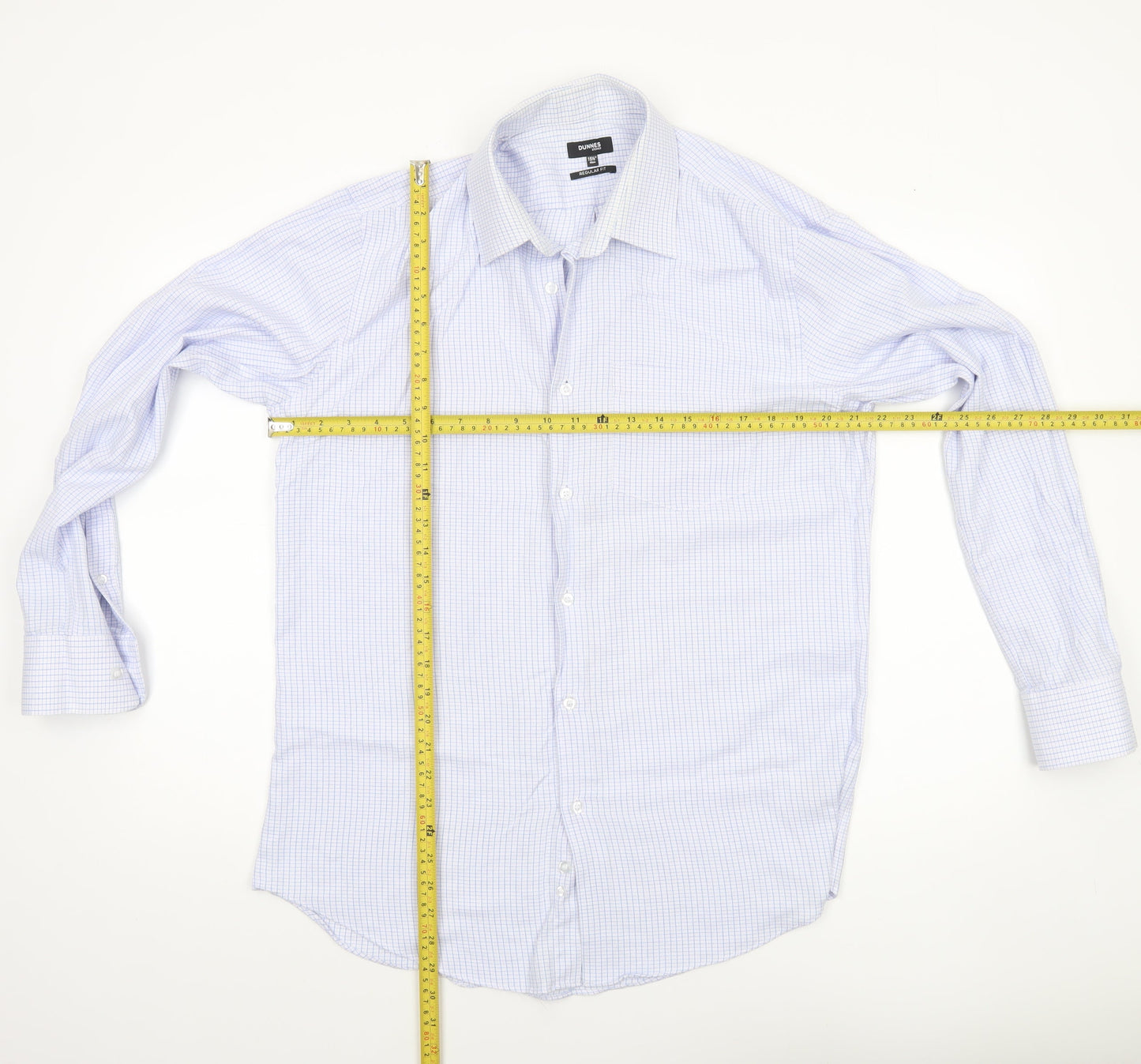 Mens UK Collar Size 15.5 Dunnes Stores Smart Blue  Dress Shirt