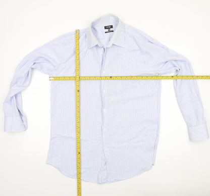 Mens UK Collar Size 15.5 Dunnes Stores Smart Blue  Dress Shirt