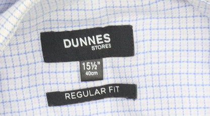 Mens UK Collar Size 15.5 Dunnes Stores Smart Blue  Dress Shirt