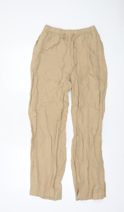 Womens UK Size XS H&M Relaxed Fit Casual Travel Beige Trousers