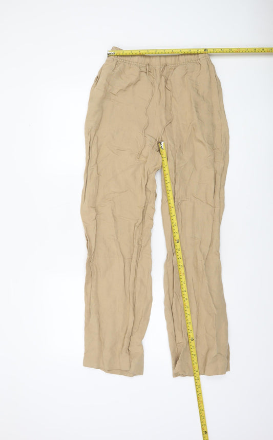 Womens UK Size XS H&M Relaxed Fit Casual Travel Beige Trousers