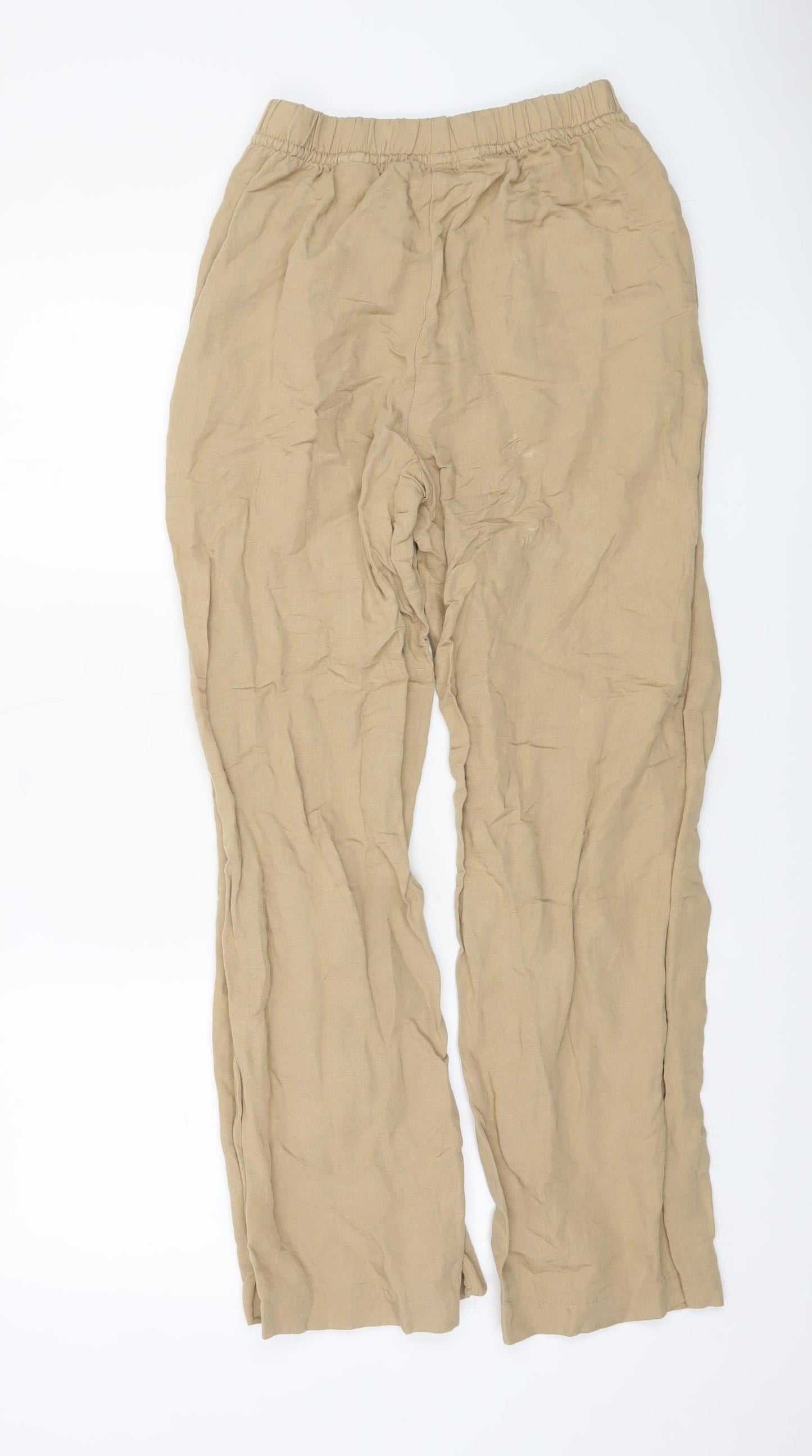 Womens UK Size XS H&M Relaxed Fit Casual Travel Beige Trousers