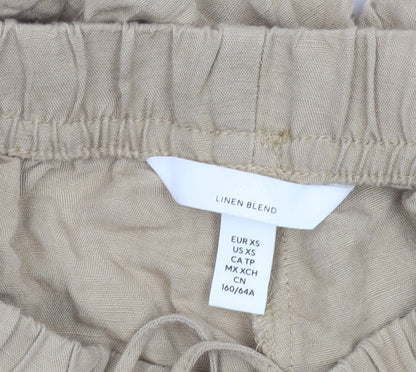Womens UK Size XS H&M Relaxed Fit Casual Travel Beige Trousers