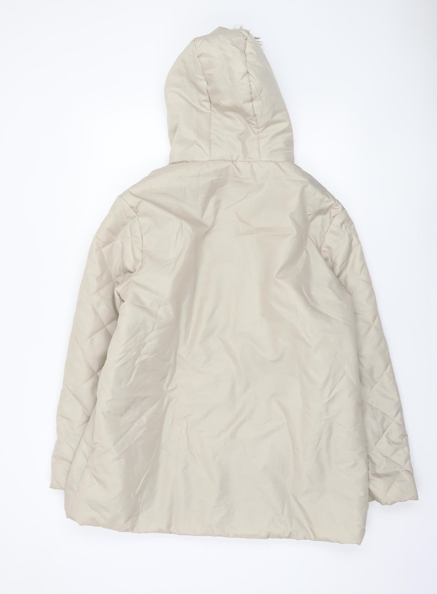 Womens UK Size M Anne de Lançay Beige Puffer Jacket
