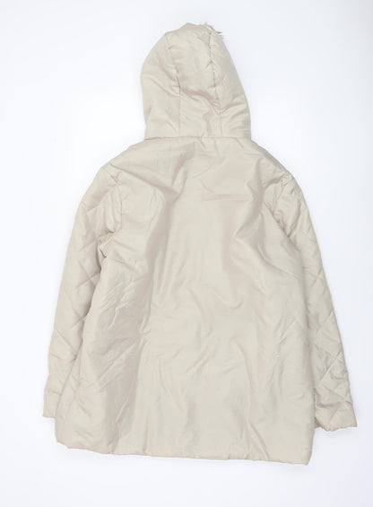 Womens UK Size M Anne de Lançay Beige Puffer Jacket