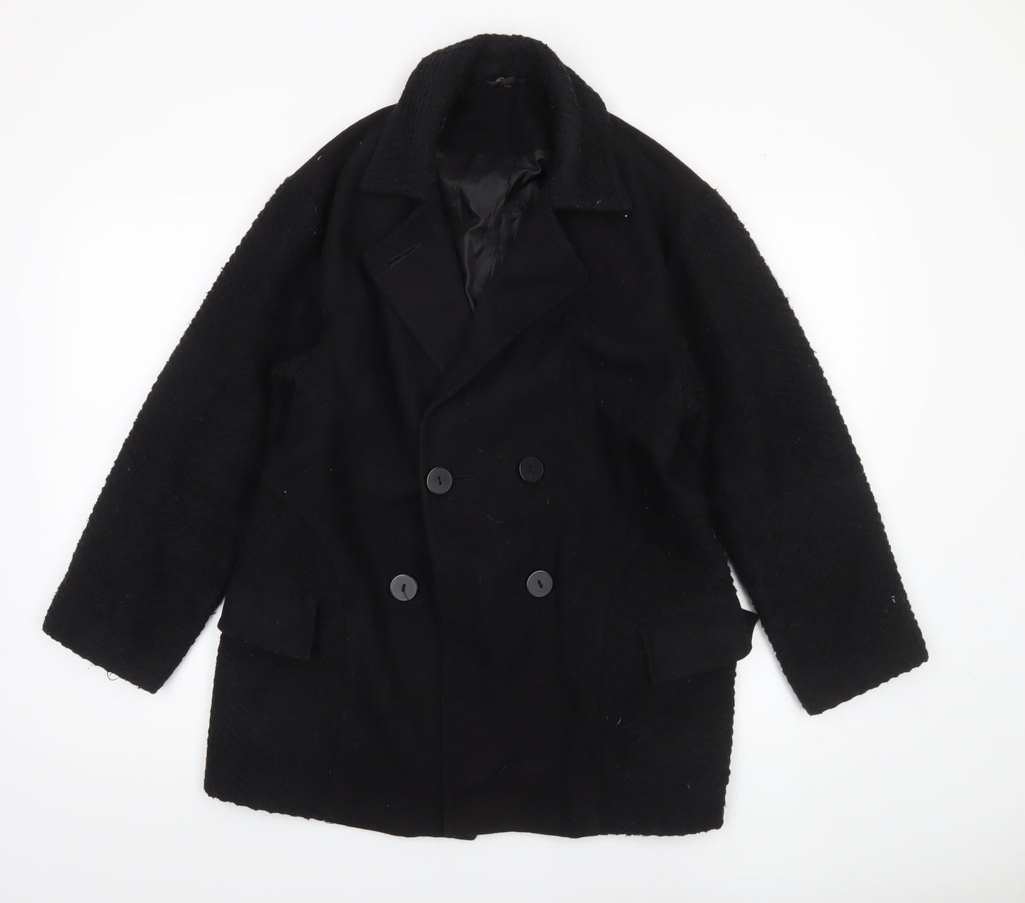 Womens UK Size 8 Topshop Black Pea Coat