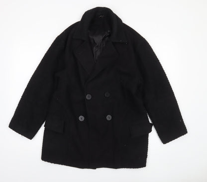Womens UK Size 8 Topshop Black Pea Coat