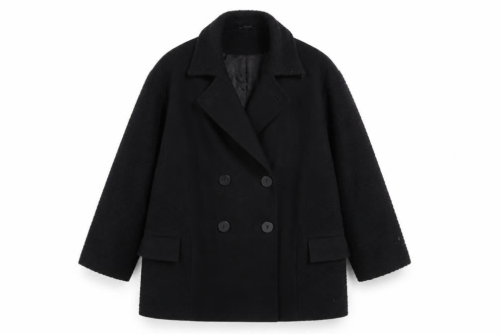 Womens UK Size 8 Topshop Black Pea Coat