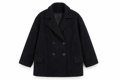 Womens UK Size 8 Topshop Black Pea Coat