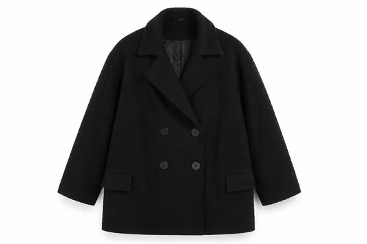 Womens UK Size 8 Topshop Black Pea Coat