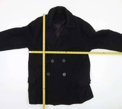 Womens UK Size 8 Topshop Black Pea Coat