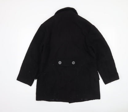 Womens UK Size 8 Topshop Black Pea Coat