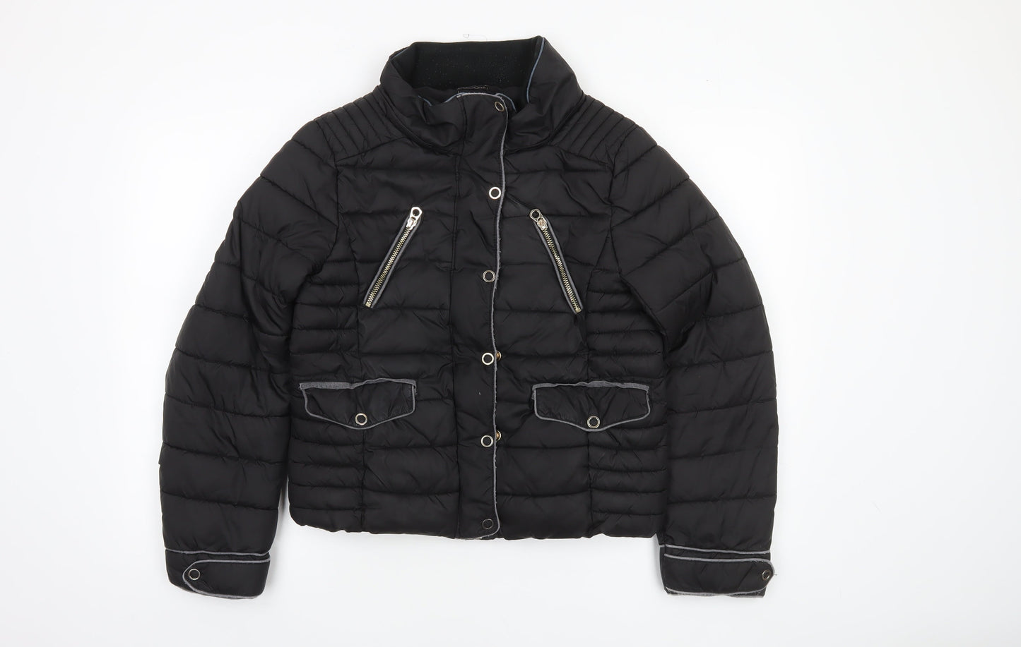 Womens UK Size 12 Zara Black Puffer Jacket