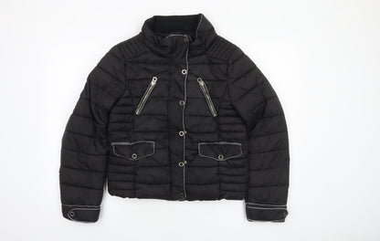 Womens UK Size 12 Zara Black Puffer Jacket