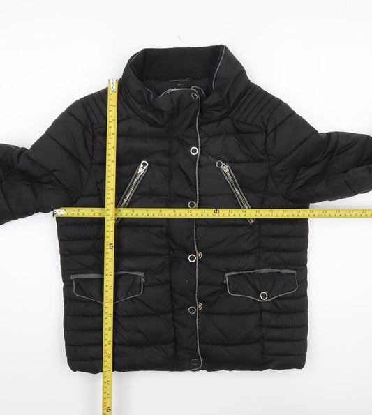 Womens UK Size 12 Zara Black Puffer Jacket