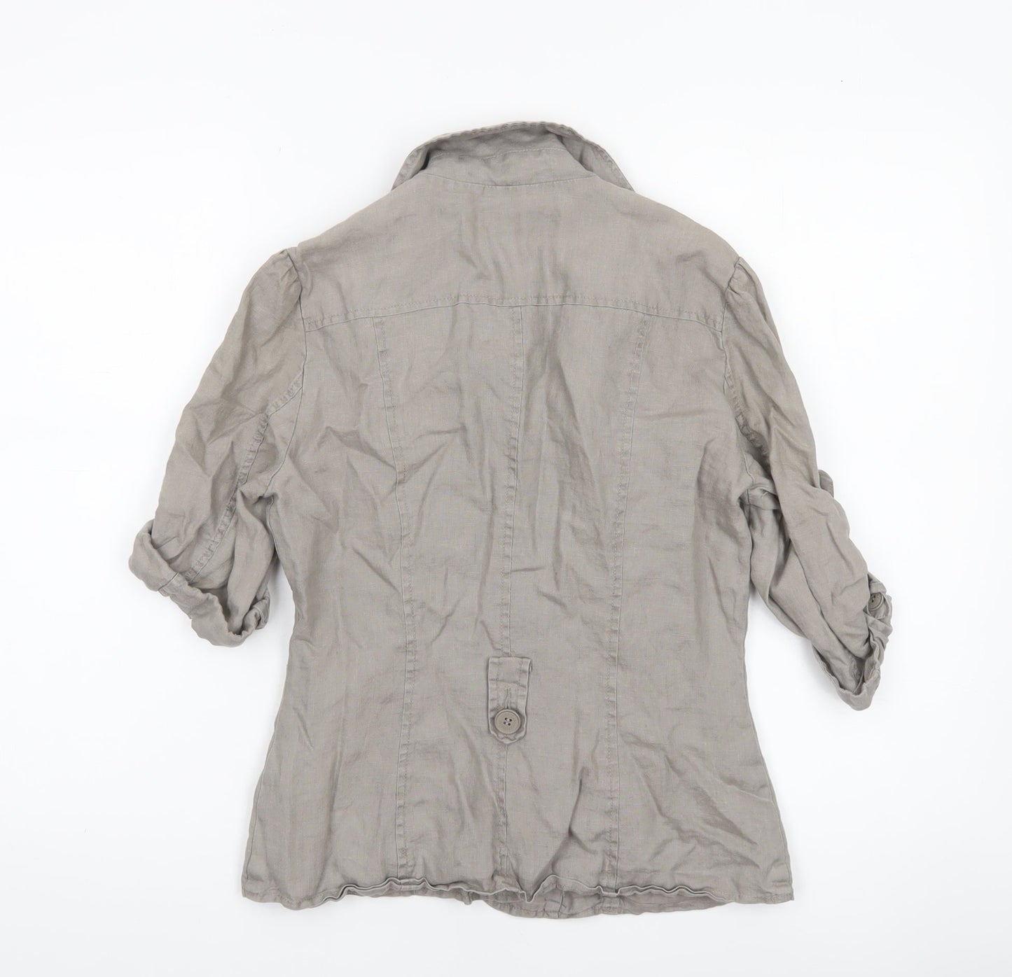 Womens UK Size 10 Warehouse Beige Military Jacket