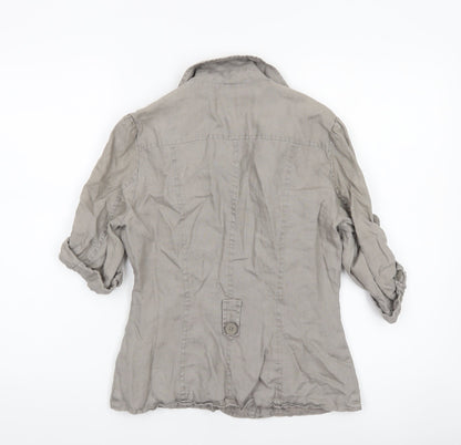 Womens UK Size 10 Warehouse Beige Military Jacket