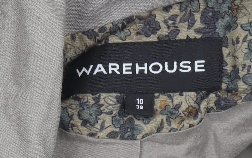 Womens UK Size 10 Warehouse Beige Military Jacket