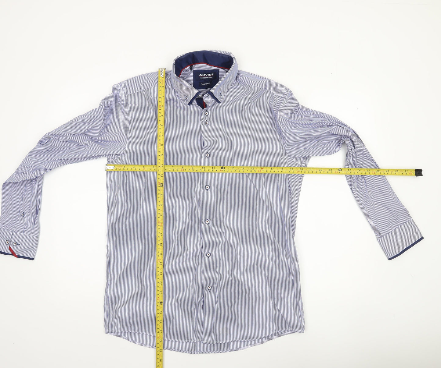 Mens UK Collar Size L Advise Smart Blue  Dress Shirt