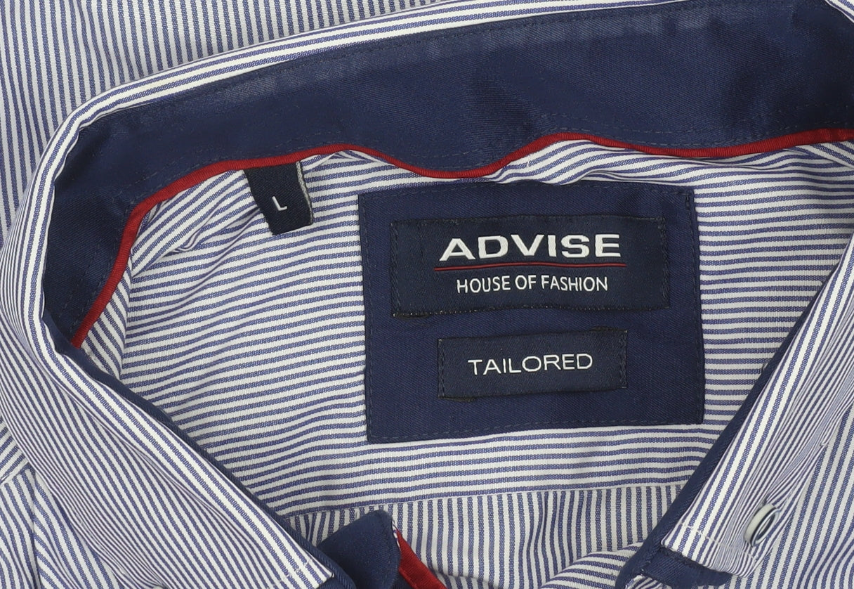 Mens UK Collar Size L Advise Smart Blue  Dress Shirt