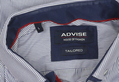 Mens UK Collar Size L Advise Smart Blue  Dress Shirt